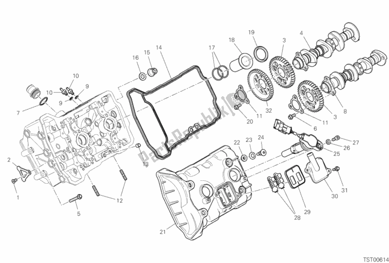 All parts for the Front Head - Timing System of the Ducati Superbike Panigale V4 1100 2018